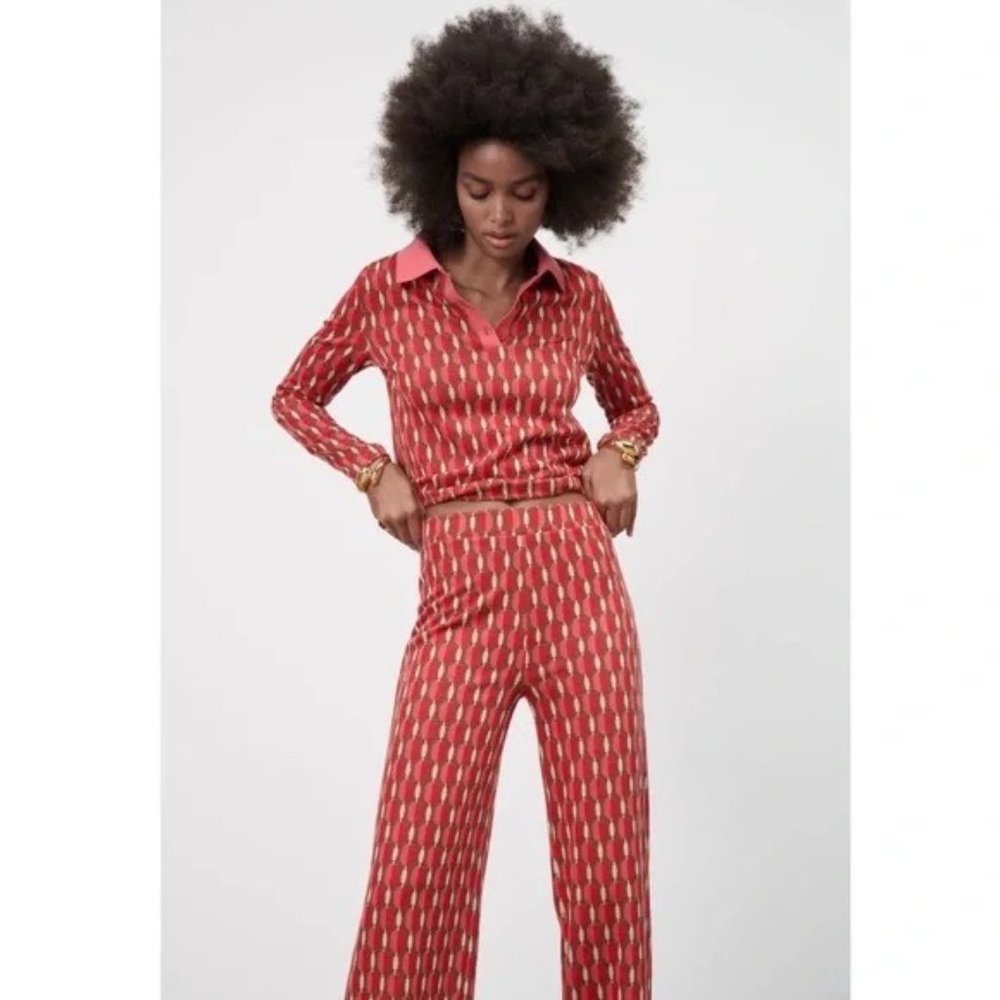 Zara Set - Jacquard Polo Shirt & Pants BLOGGER'S FAVE